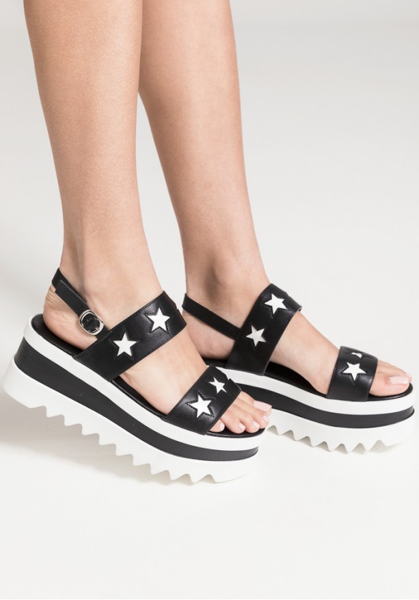 Flatform δερμάτινα πέδιλα